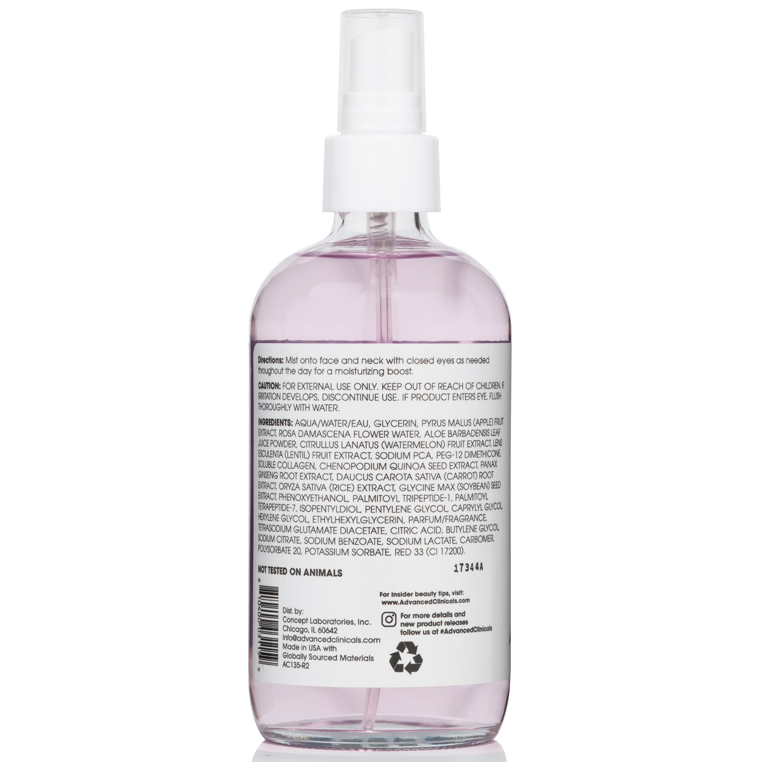 Advanced Clinicals woman using mist outdoors showing instant refresh on the go