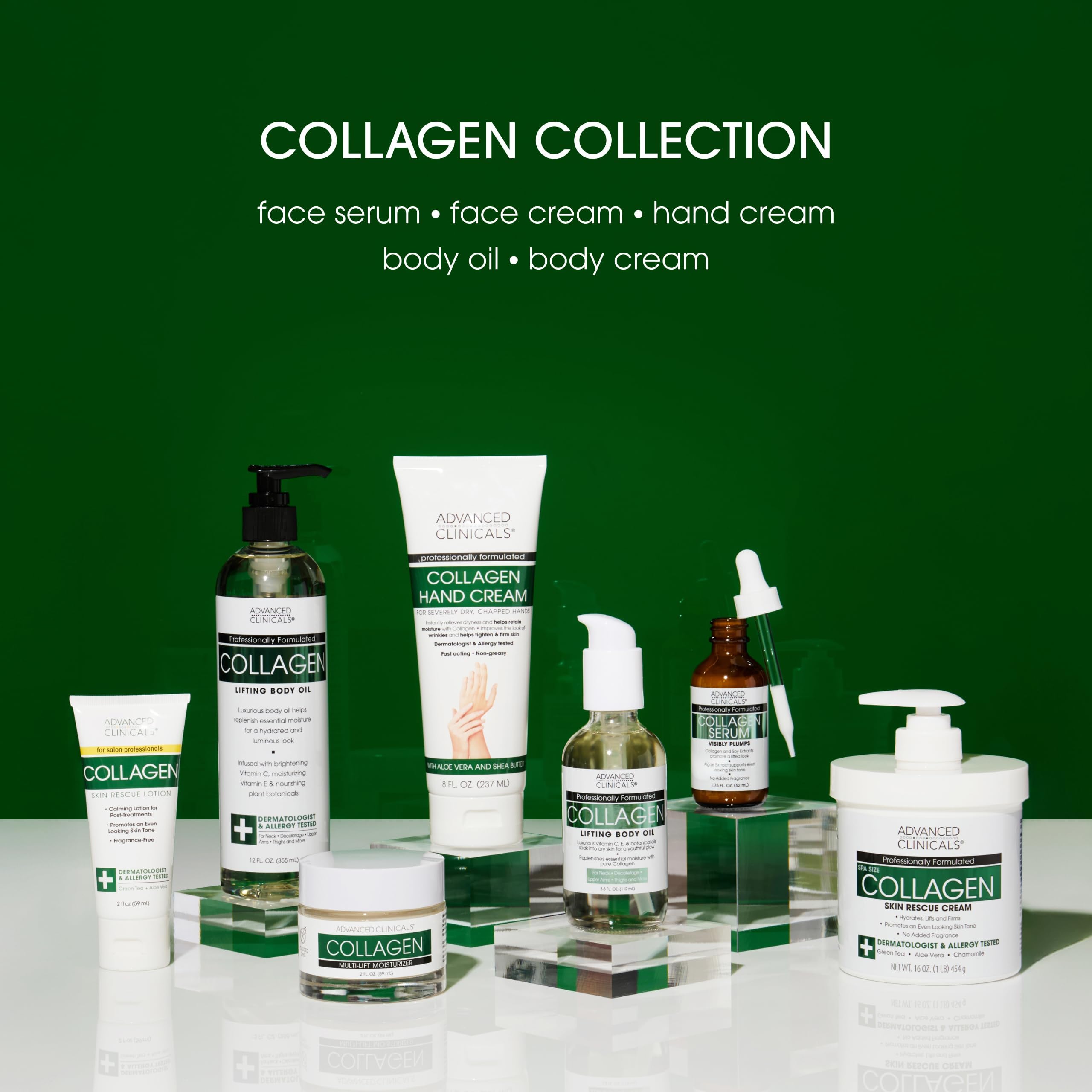 Advanced Clinicals collagen serum applied to model's cheek for immediate dewy look