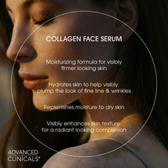 Advanced Clinicals collagen serum milky texture close-up showing lightweight absorption