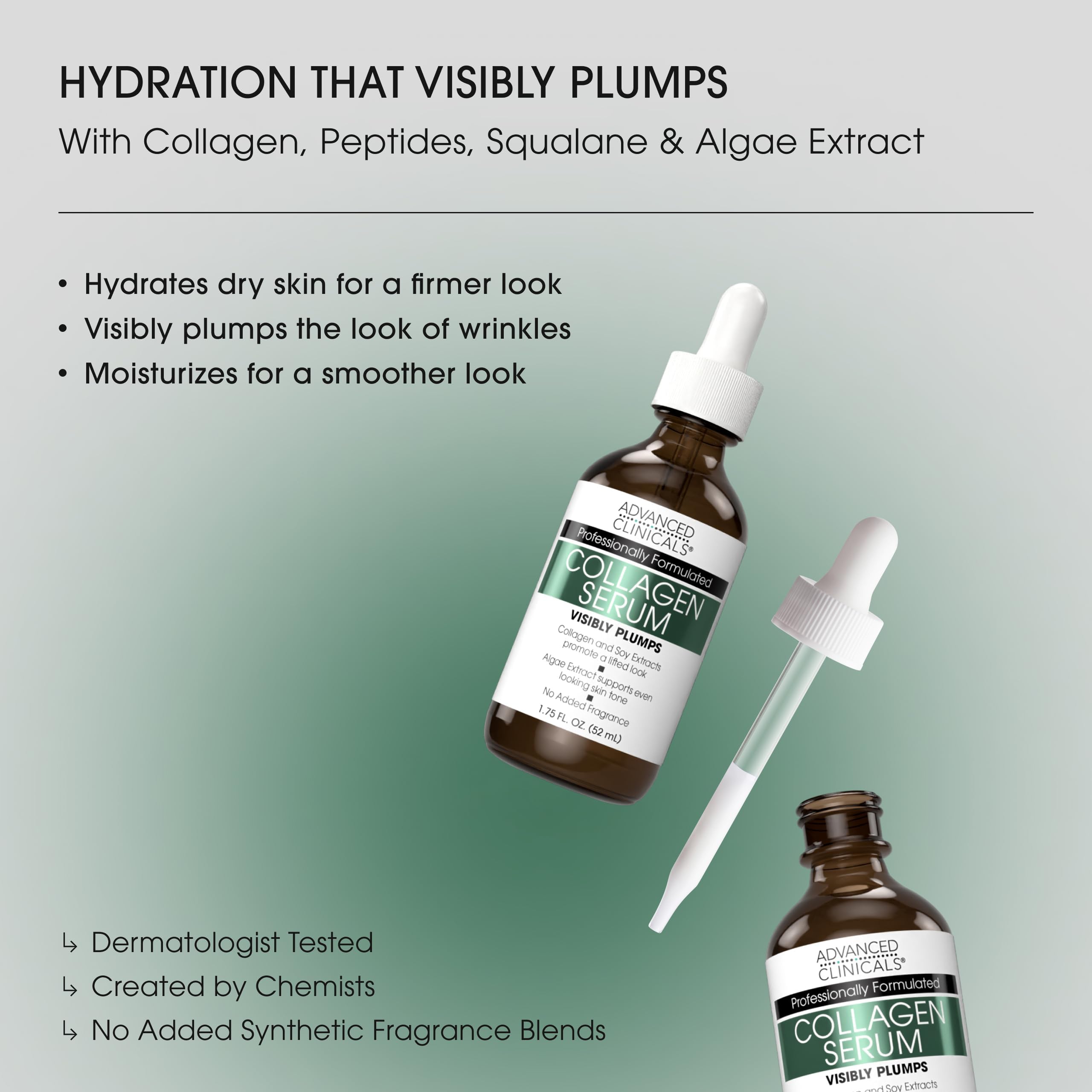 Advanced Clinicals collagen serum pump dispensing product for controlled, hygienic use