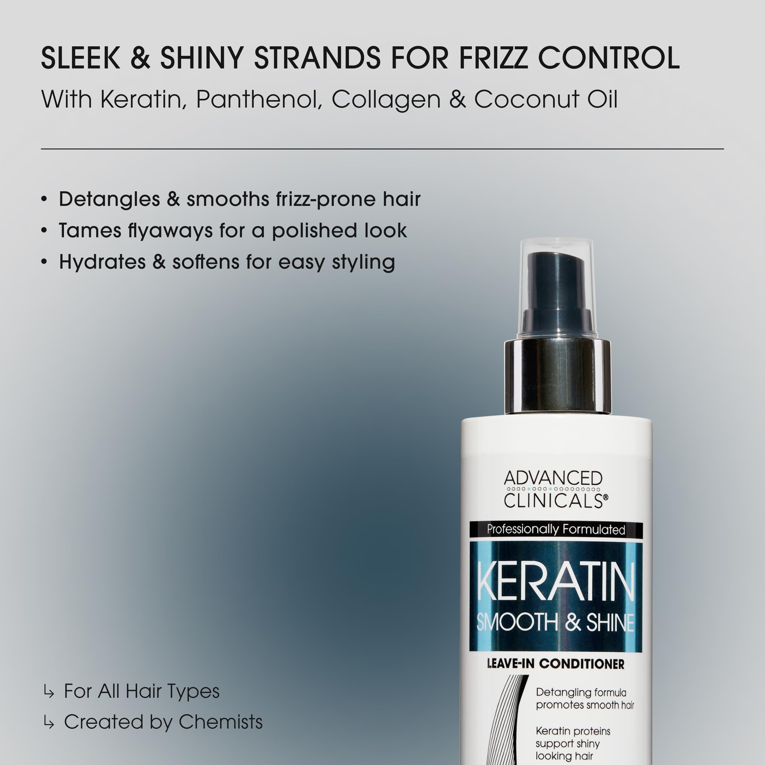 Advanced Clinicals back label close-up listing ingredients and usage benefit: informed choice