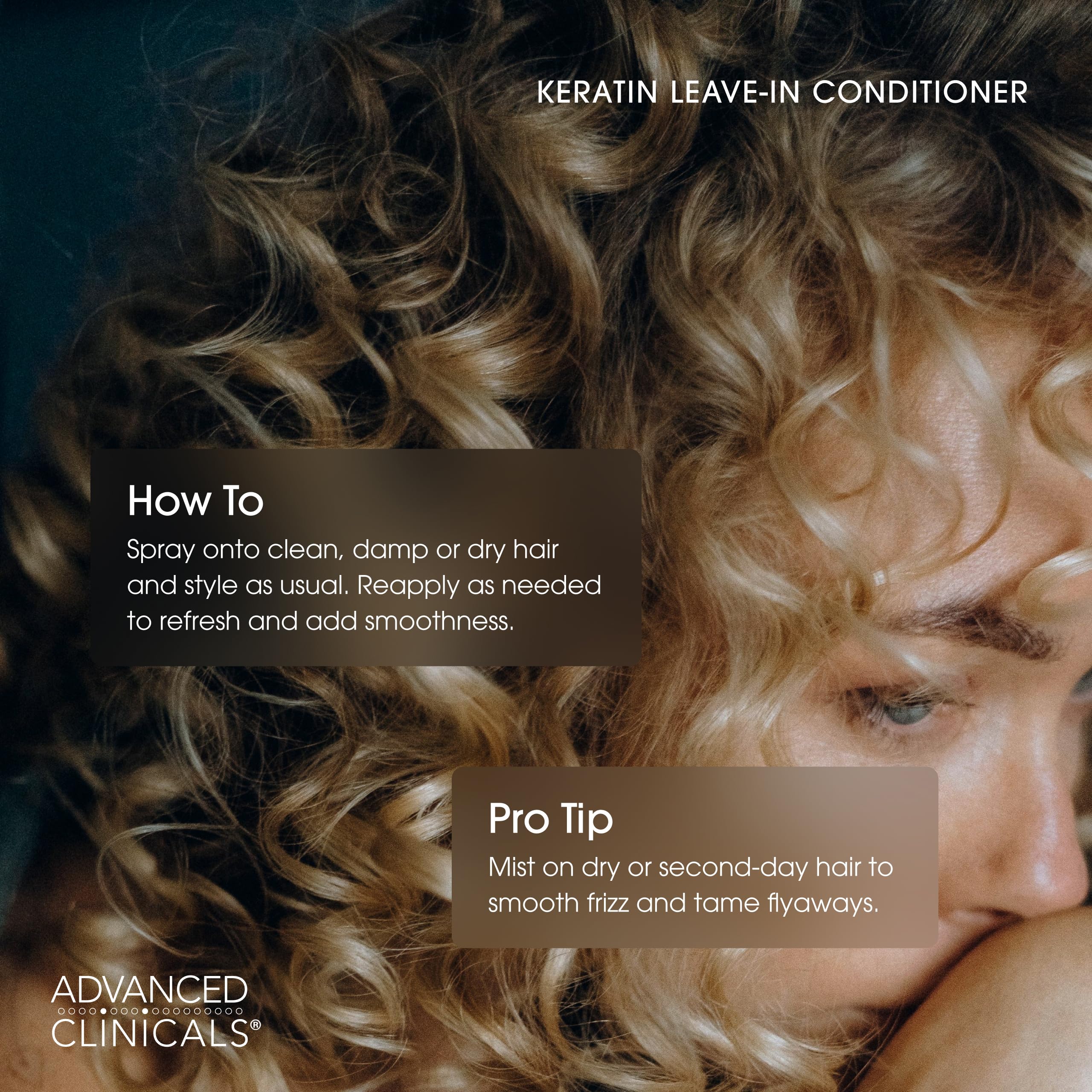 Advanced Clinicals applied to hair mid-lengths while detangling benefit: smoother brushing