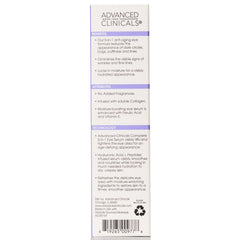 Advanced Clinicals before and after sample image showing reduced look of fine lines and brighter under-eye