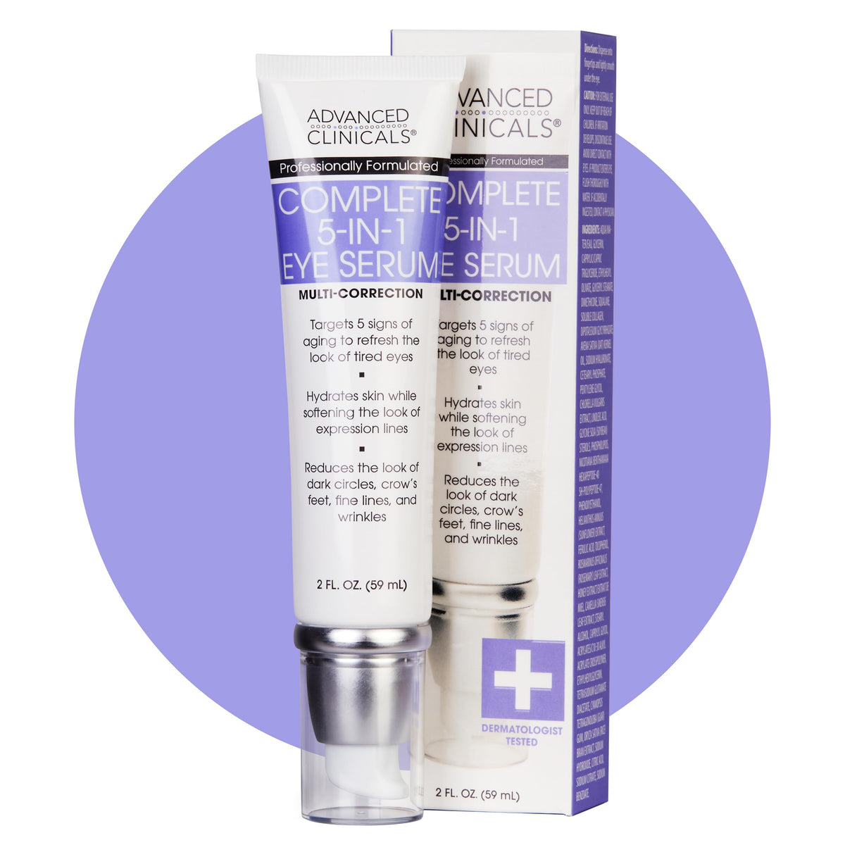 Advanced Clinicals bottle front view showing clear label and compact design benefit: easy identification