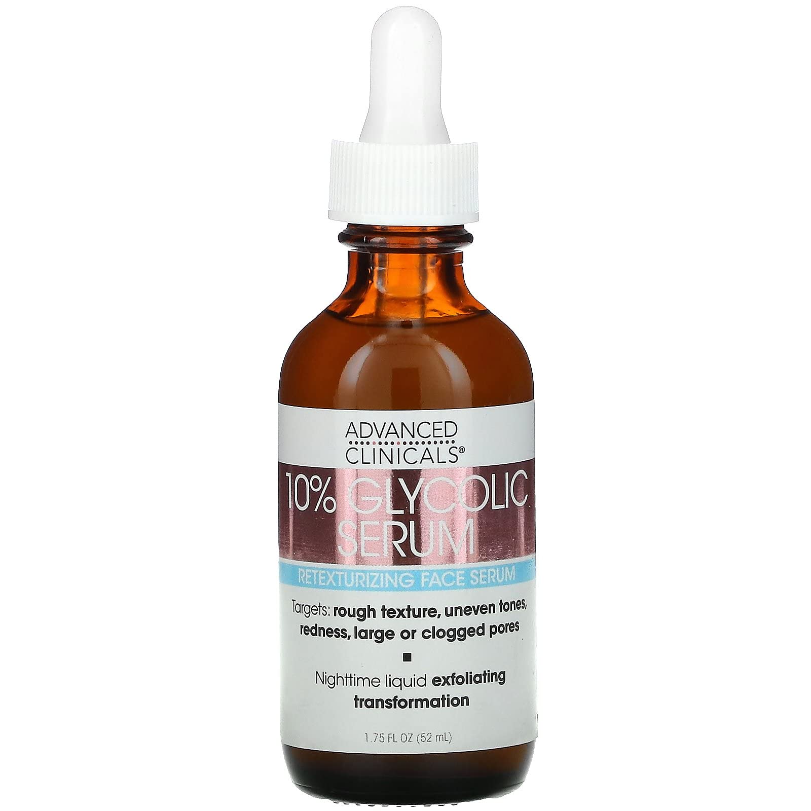 Advanced Clinicals front bottle showing label and 1.75 fl oz size, promotes clear routine