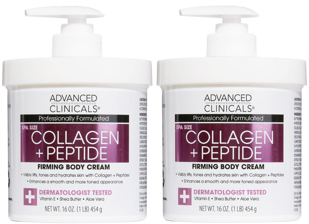 Advanced Clinicals front packaging shows product and benefits for hydrated skin