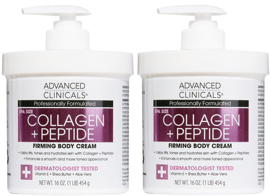 Advanced Clinicals front packaging shows product and benefits for hydrated skin