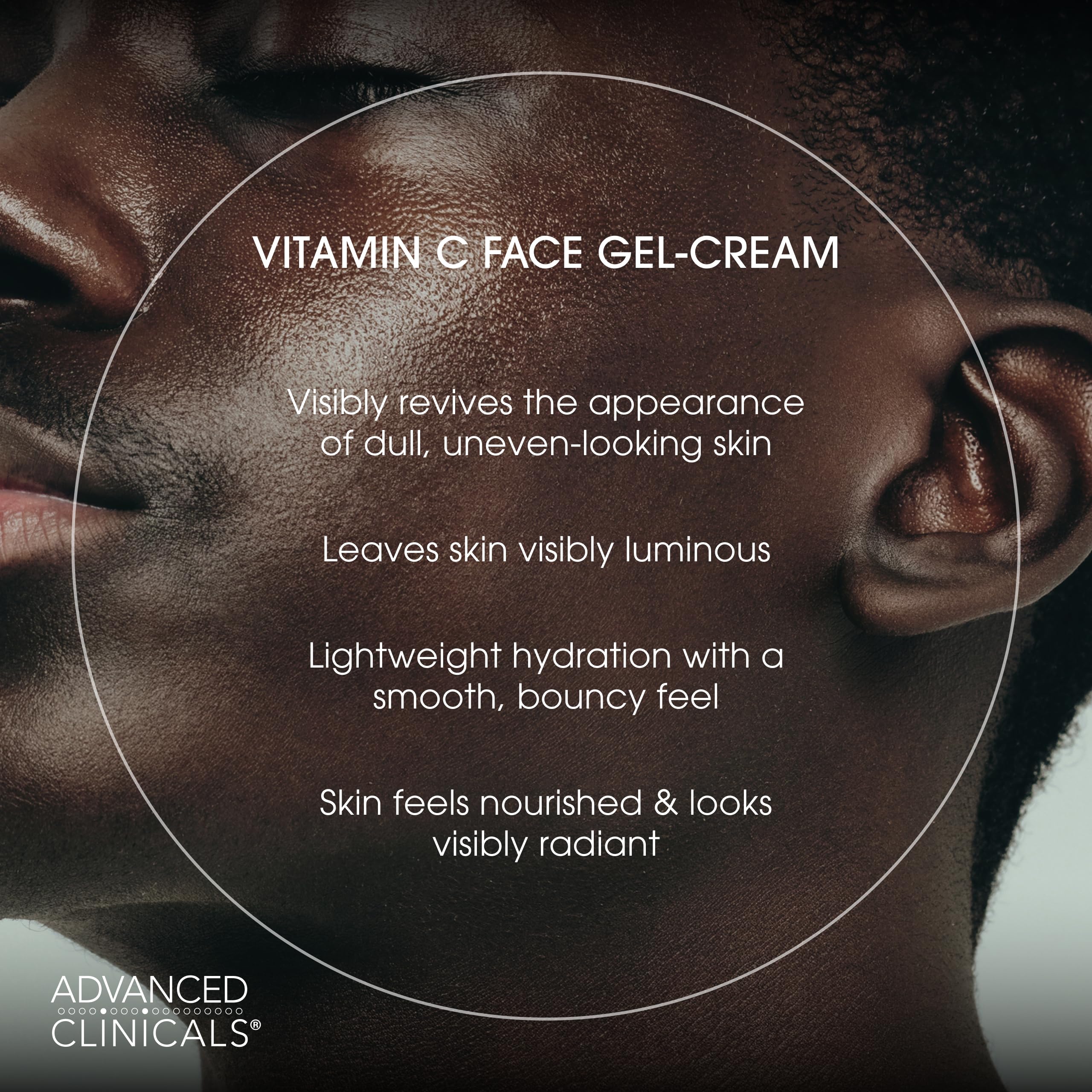 Advanced Clinicals cream on fingertip applied to skin showing easy absorption and instant hydration