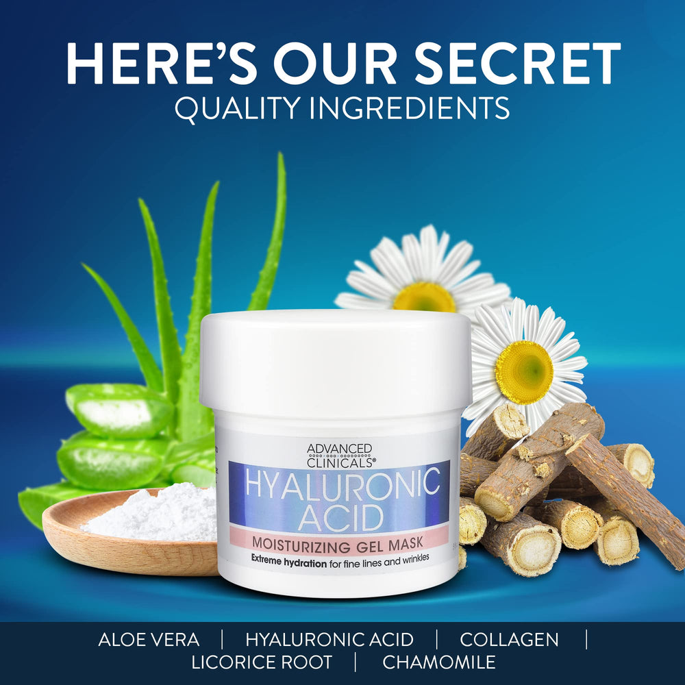 Advanced Clinicals ingredients label showing key actives for brightening and calming