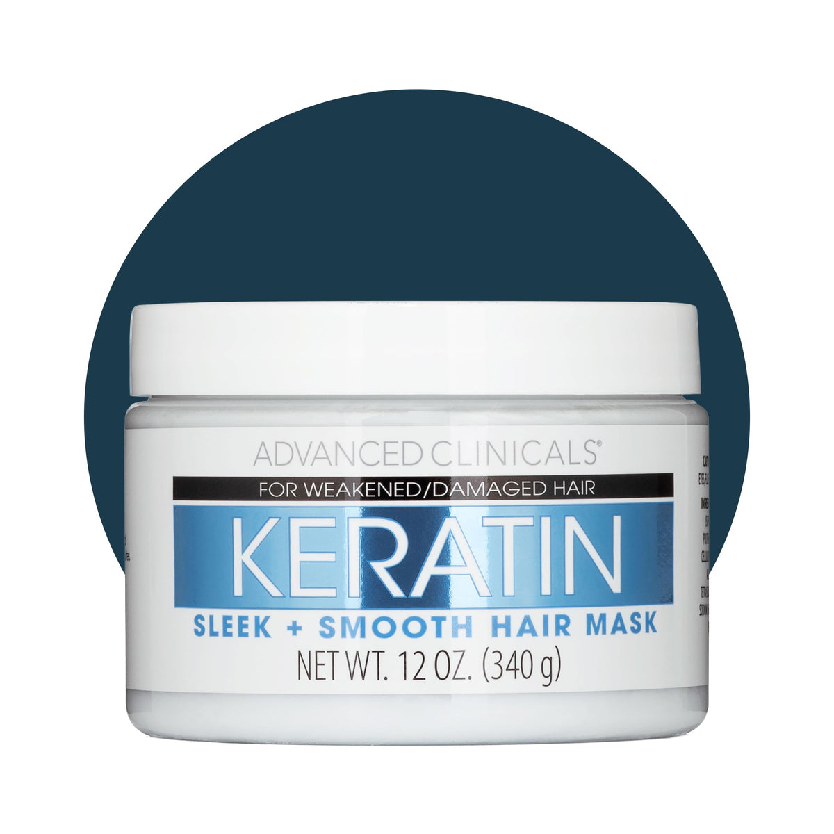 Advanced Clinicals jar front packaging showing product and size benefit