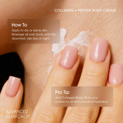 Advanced Clinicals label close-up highlighting collagen peptides and ingredient clarity