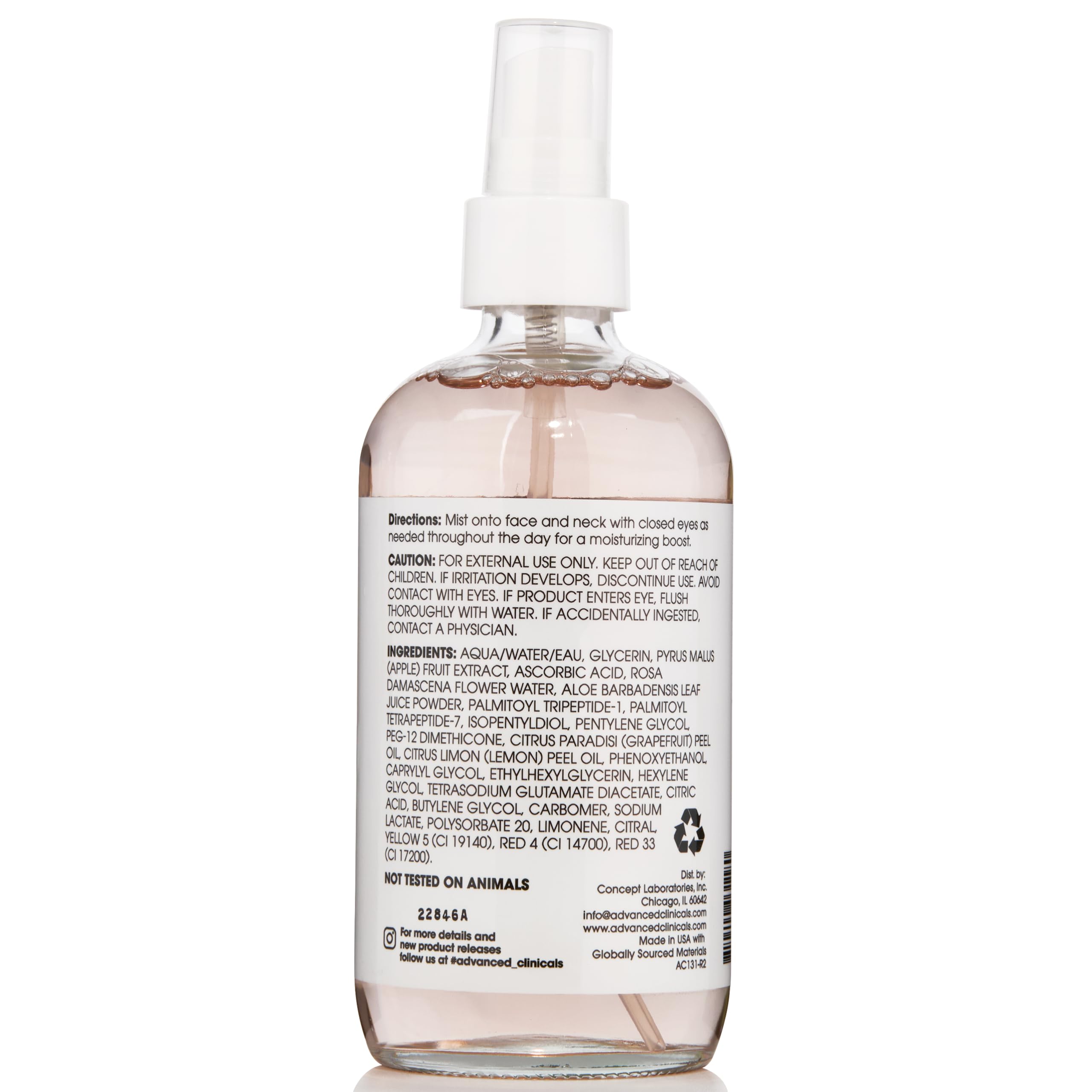 Advanced Clinicals bottle on bathroom shelf with towel, everyday routine convenience
