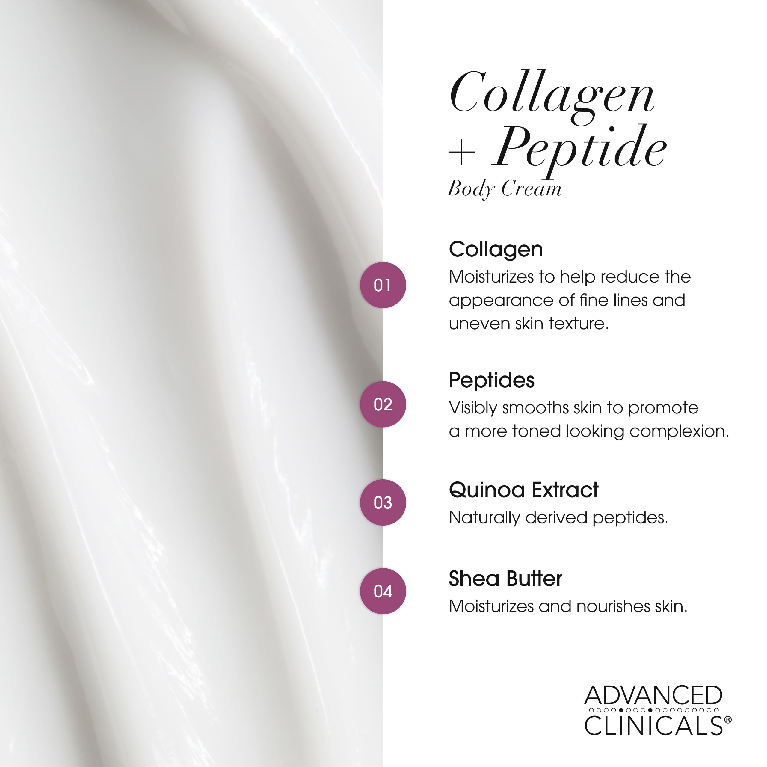 Advanced Clinicals used on neck and shoulder to visibly soften crepey areas