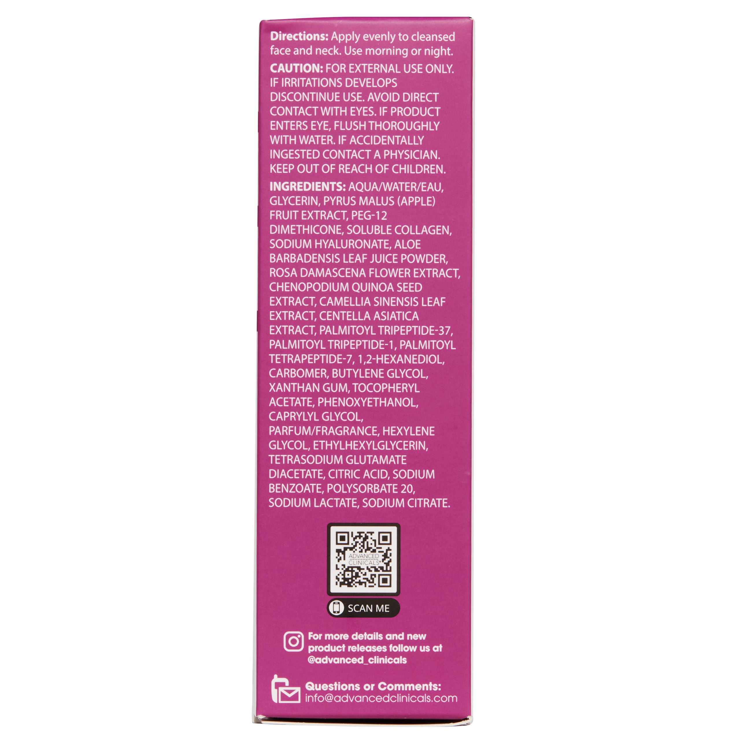 Advanced Clinicals packaging and box detail showing brand and product information