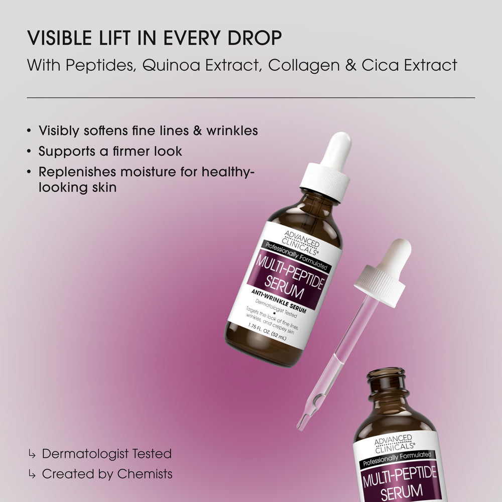 Advanced Clinicals pump dispensing serum demonstrating easy, mess-free use