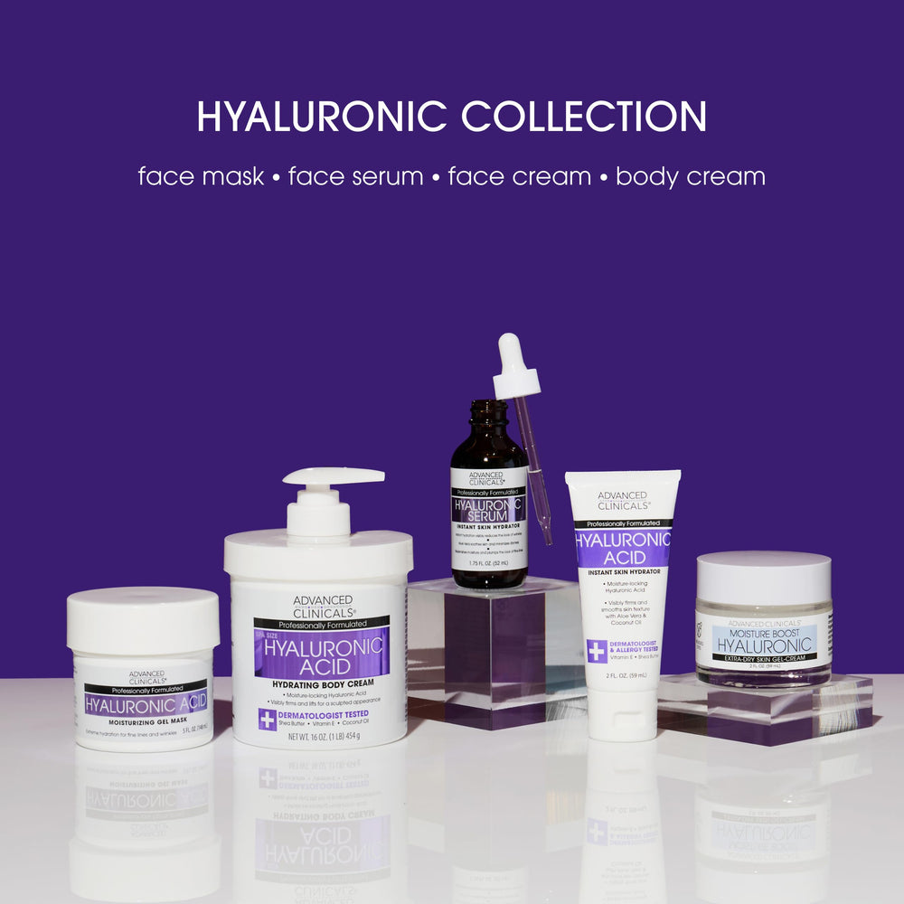 Advanced Clinicals serum being applied to hand demonstrating smooth spreadability benefit
