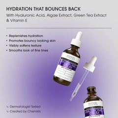 Advanced Clinicals dropper dispensing hyaluronic gel highlighting controlled application benefit