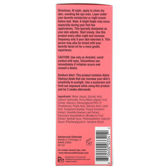 Advanced Clinicals serum applied to face in evening routine, supports smoother-looking skin