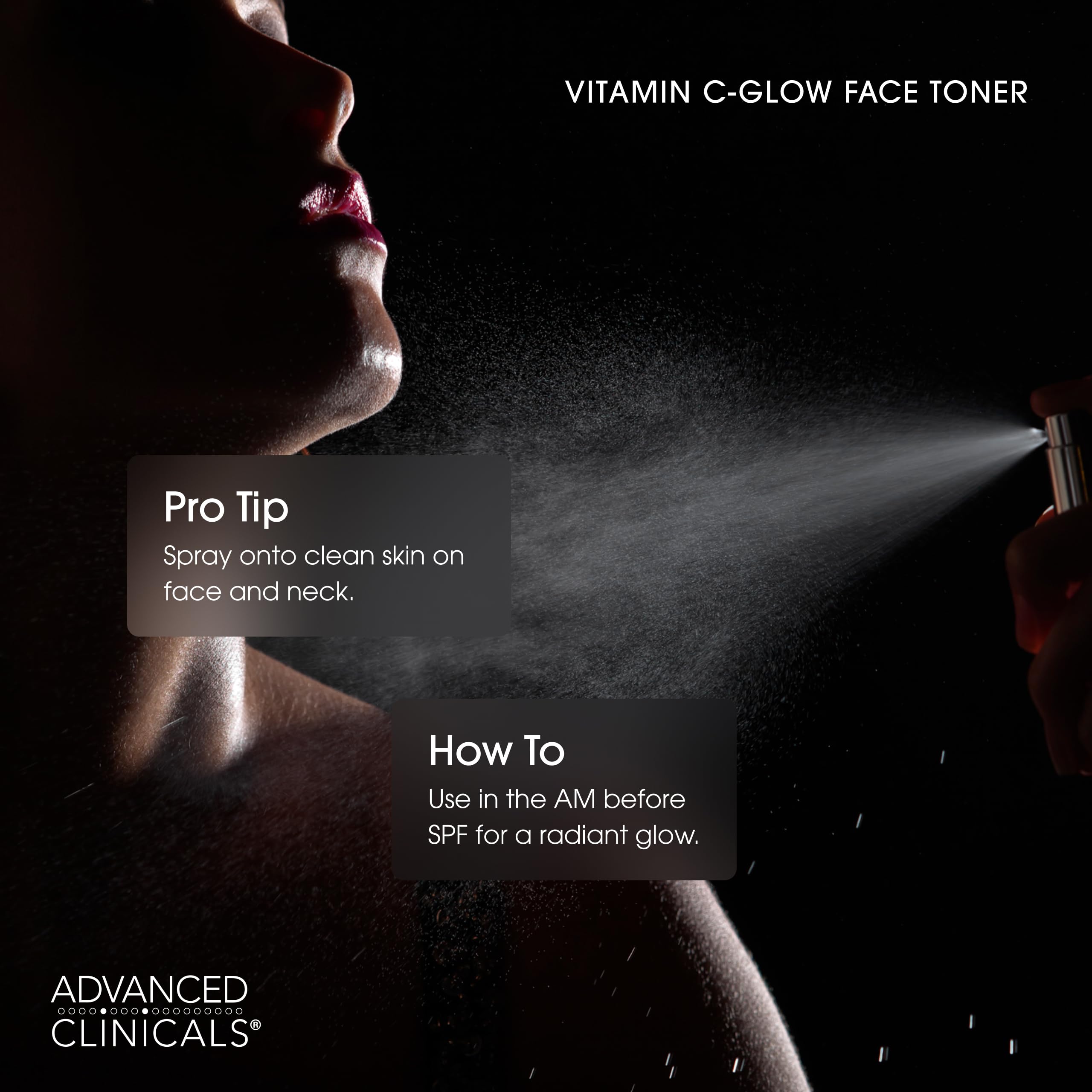 Advanced Clinicals 8 fl oz size comparison demonstrating travel-friendly volume and value