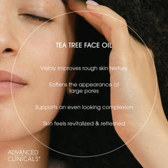 Advanced Clinicals tea tree serum pouring to show silky texture