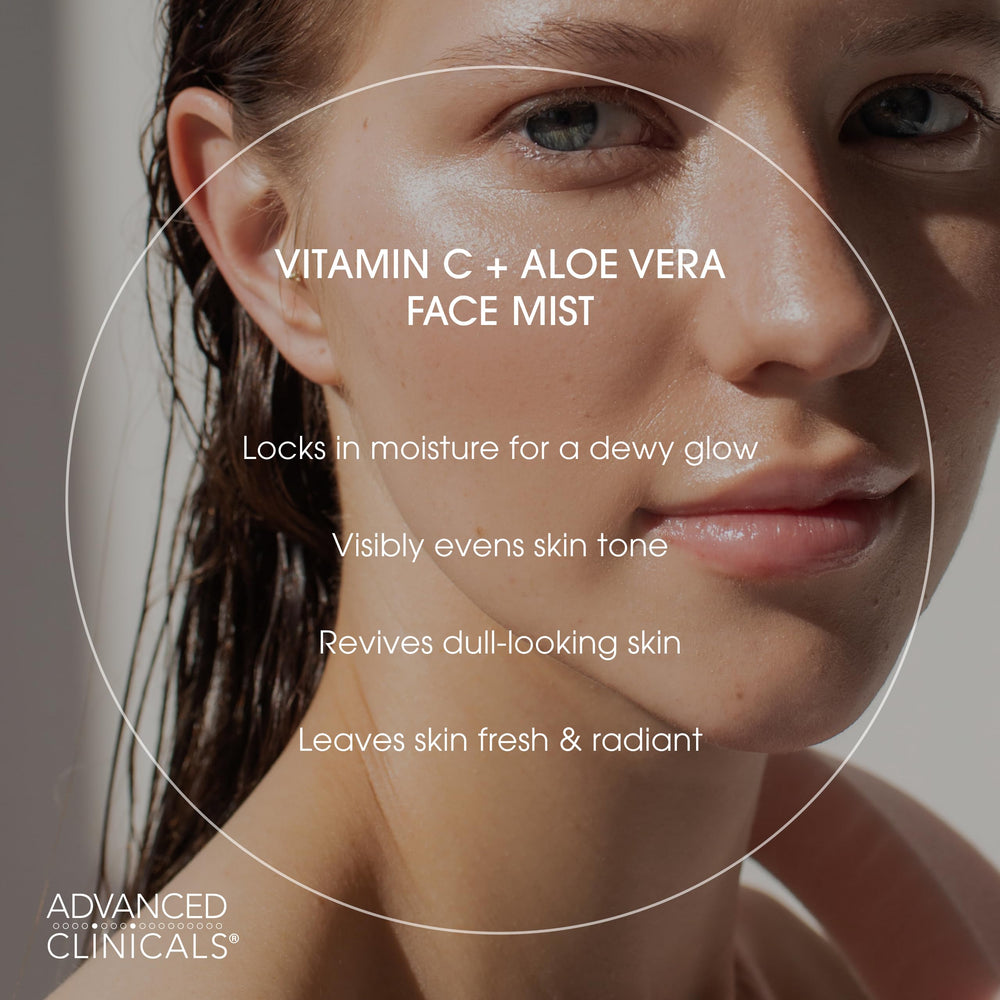 Advanced Clinicals clear droplet texture on skin, showing lightweight non-greasy finish