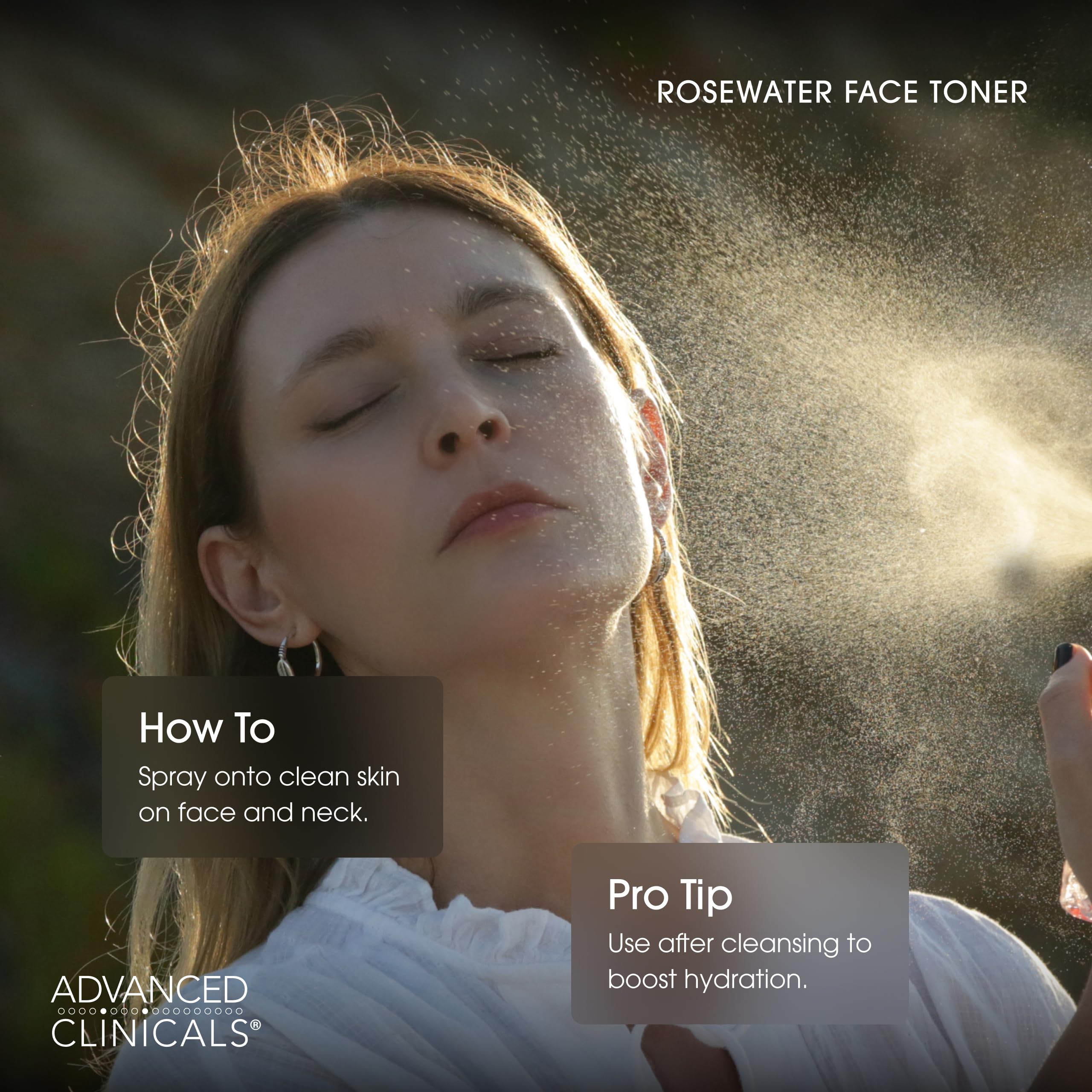 Advanced Clinicals texture droplet on skin showing lightweight, non-greasy hydration