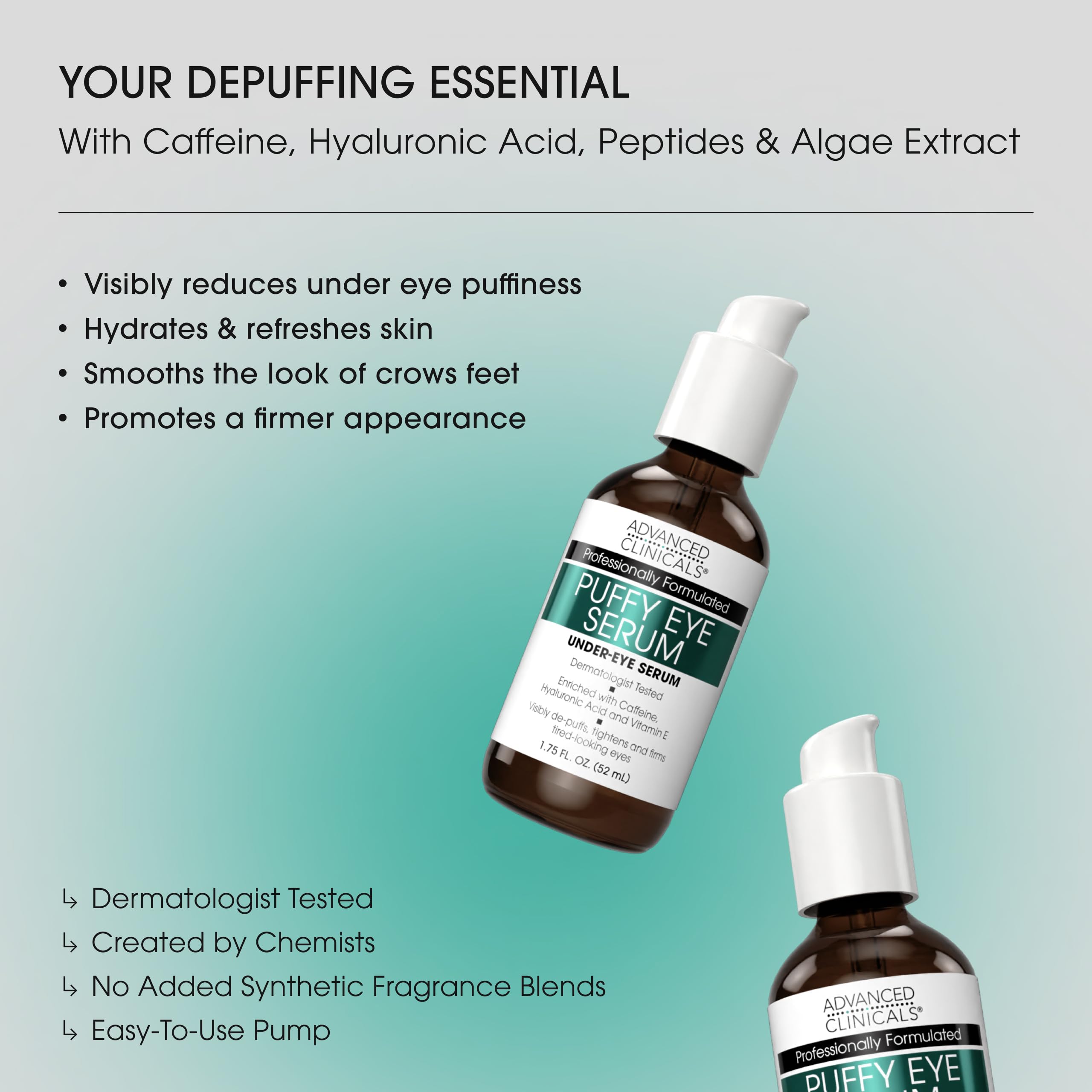 Advanced Clinicals gel texture close-up demonstrating lightweight hydration and smooth spreadability