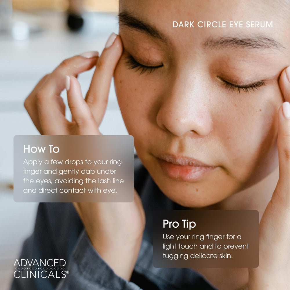 Advanced Clinicals gentle application on fingertip illustrating easy blending benefit