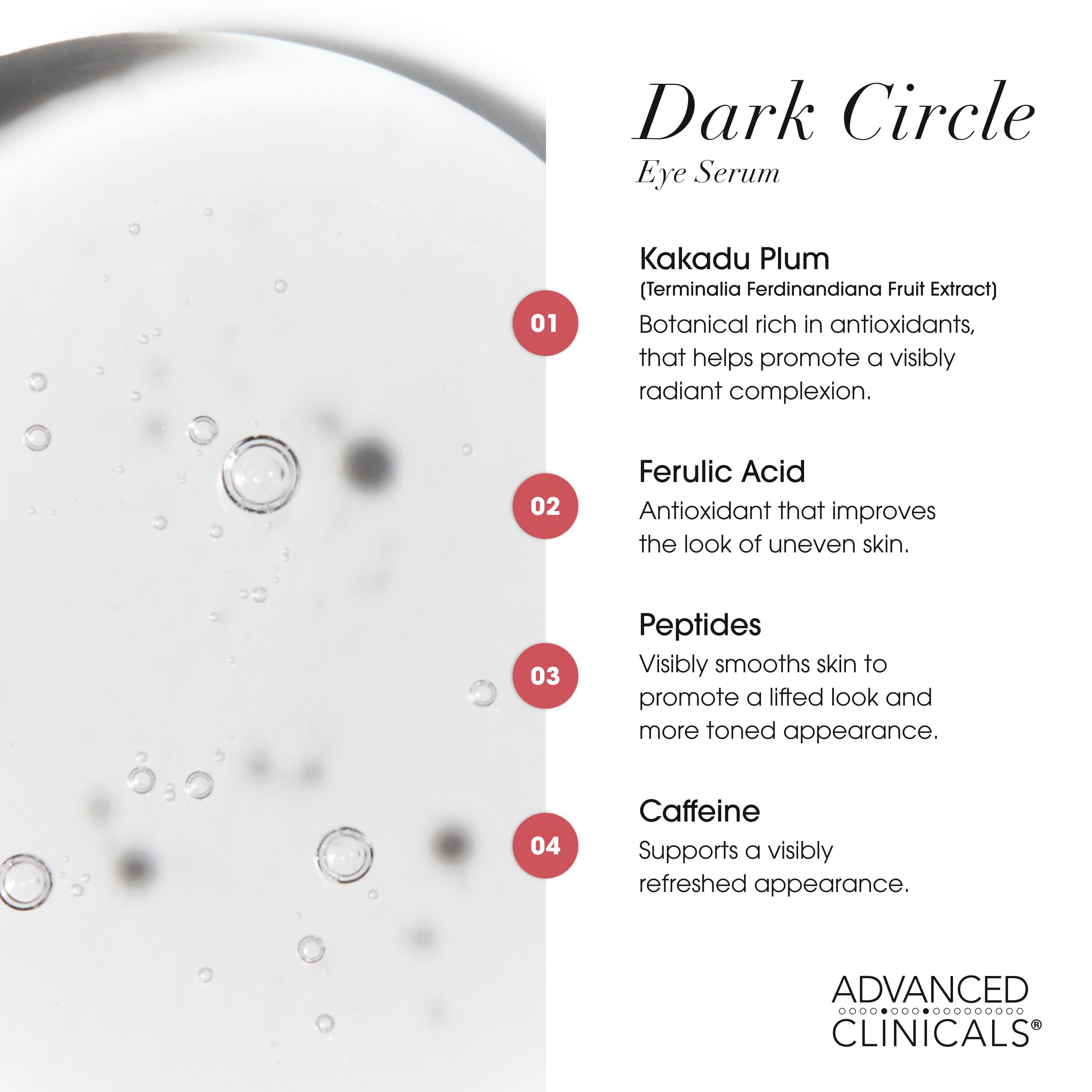 Advanced Clinicals ingredient visual with Kakadu plum highlighting brightening benefit