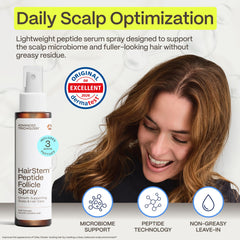 Advanced Trichology spray nozzle detail demonstrating even mist for precise scalp application benefit