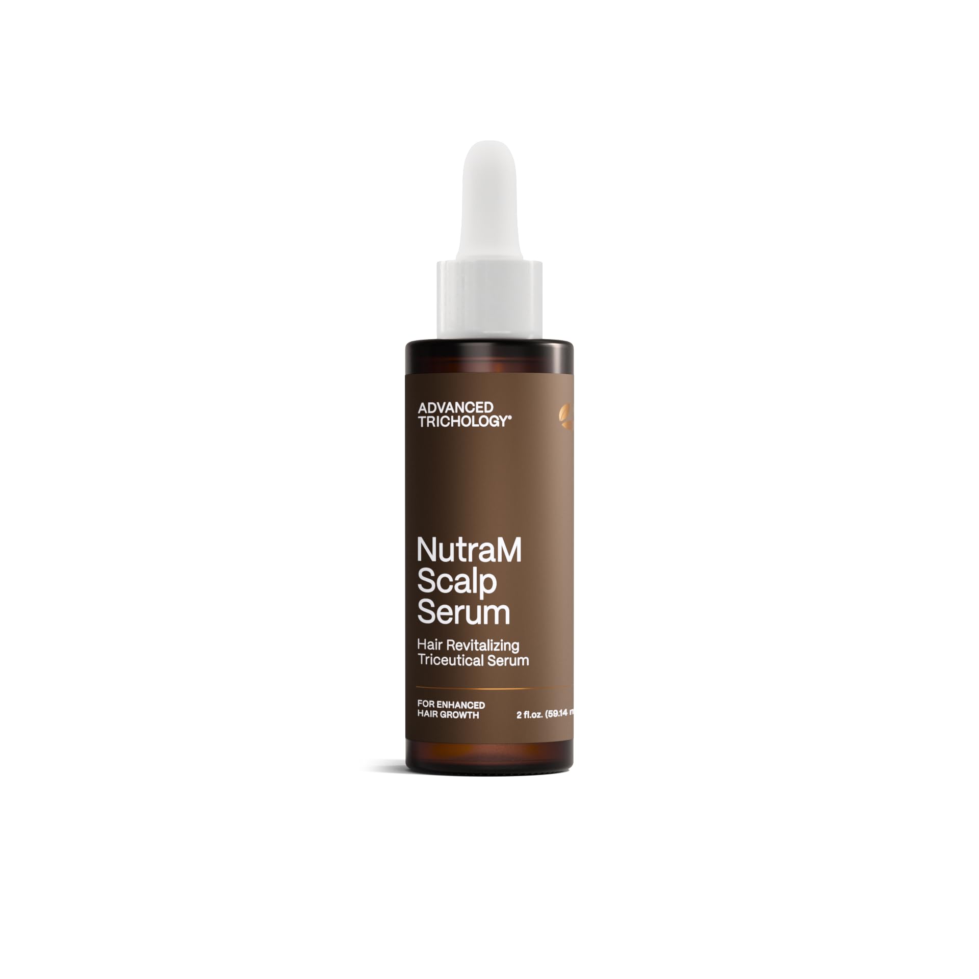 Advanced Trichology NutraM front packaging showing product and benefits