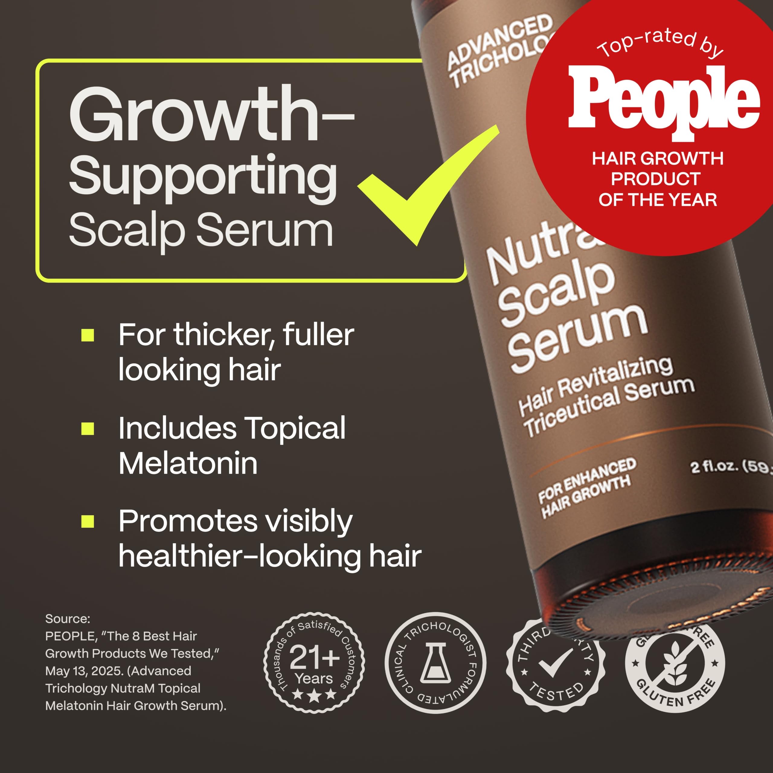 Advanced Trichology NutraM ingredient close-up featuring melatonin benefit