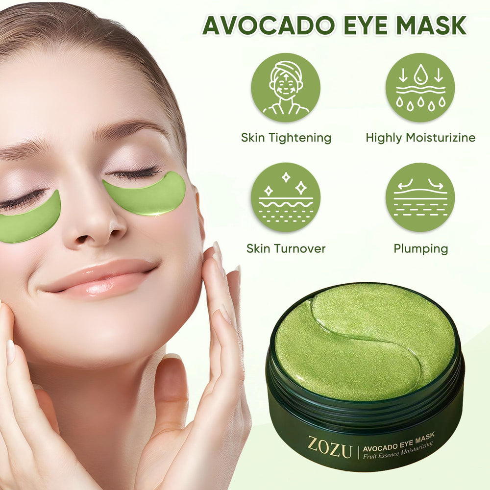Person applying Aero Zen avocado eye patch under eye to reduce puffiness