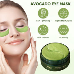 Person applying Aero Zen avocado eye patch under eye to reduce puffiness