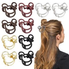 Aesnoun front view of mouse ear clip set showing colors and compact design benefiting styling