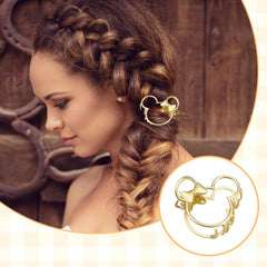 Aesnoun half-up hairstyle styled outdoors showing fashionable accessory benefit