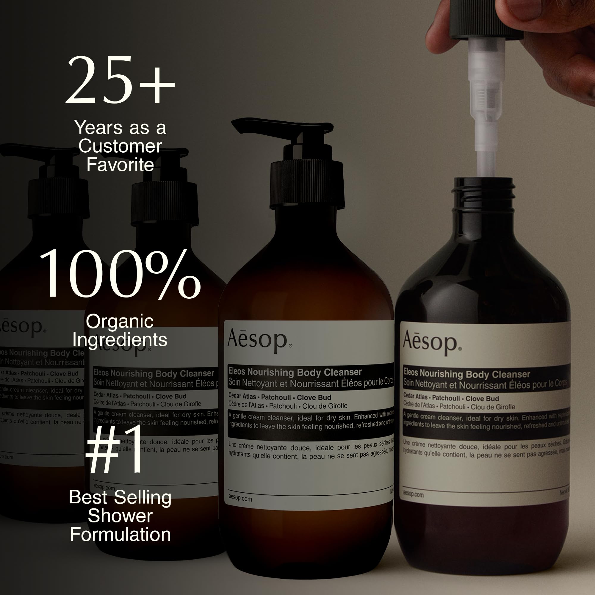 Aesop Eleos creamy lather texture showing gentle foam and moisturization