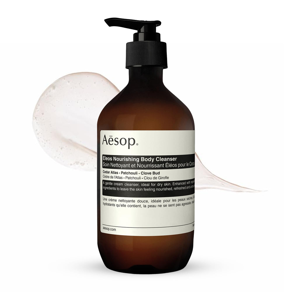 Aesop Eleos front bottle showing clean packaging and scent cues