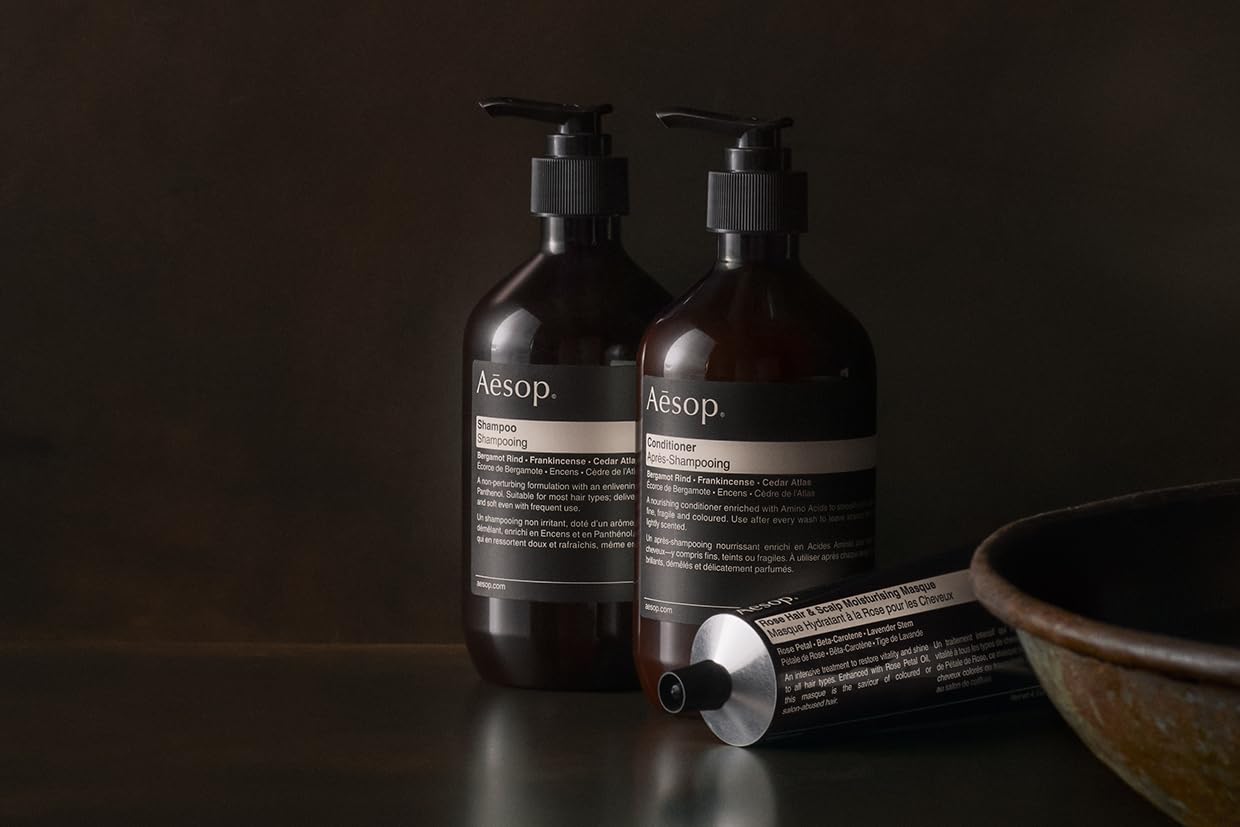 Aesop frankincense and bergamot ingredients close-up suggesting natural aroma