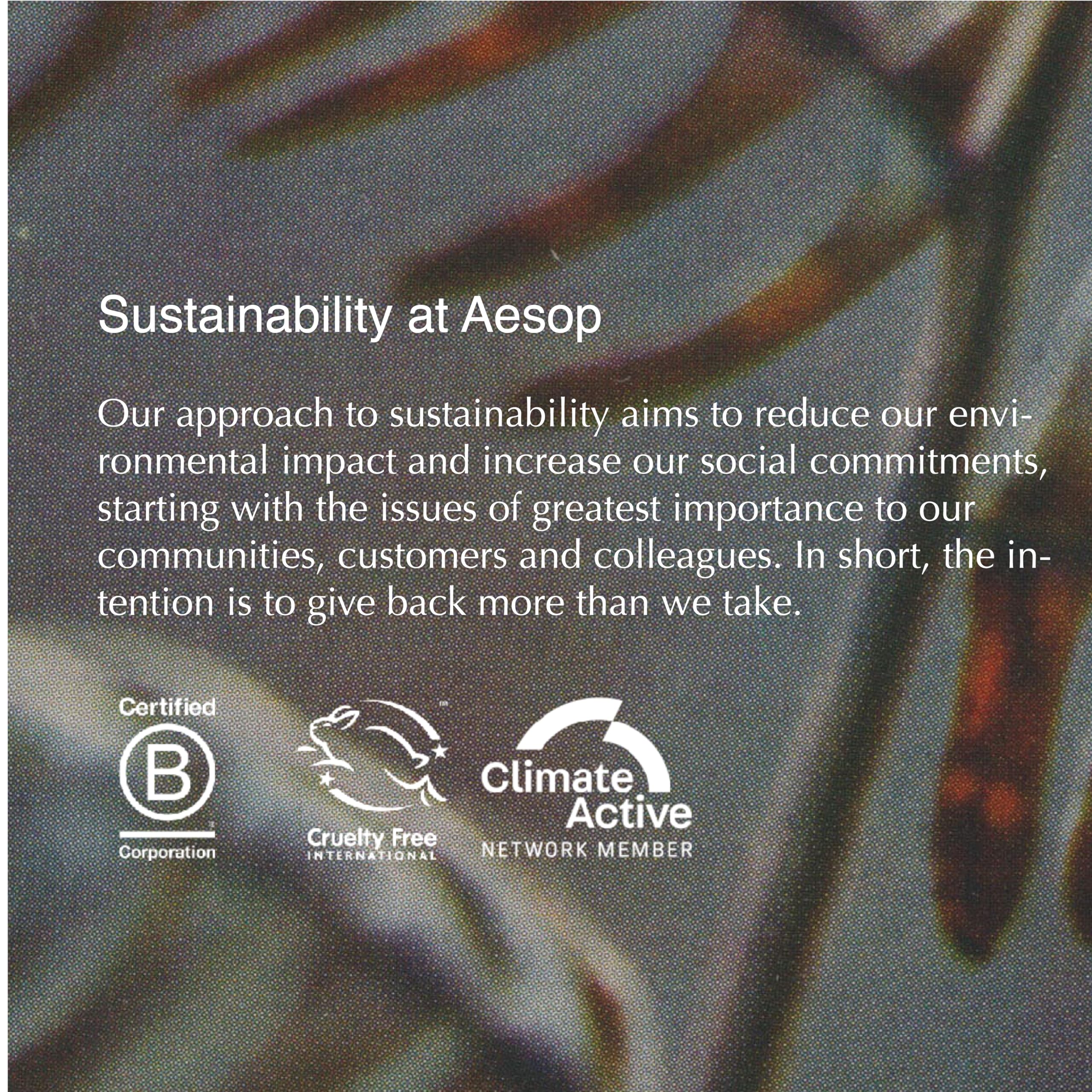 Aesop recycled aluminum tube highlighting sustainable packaging