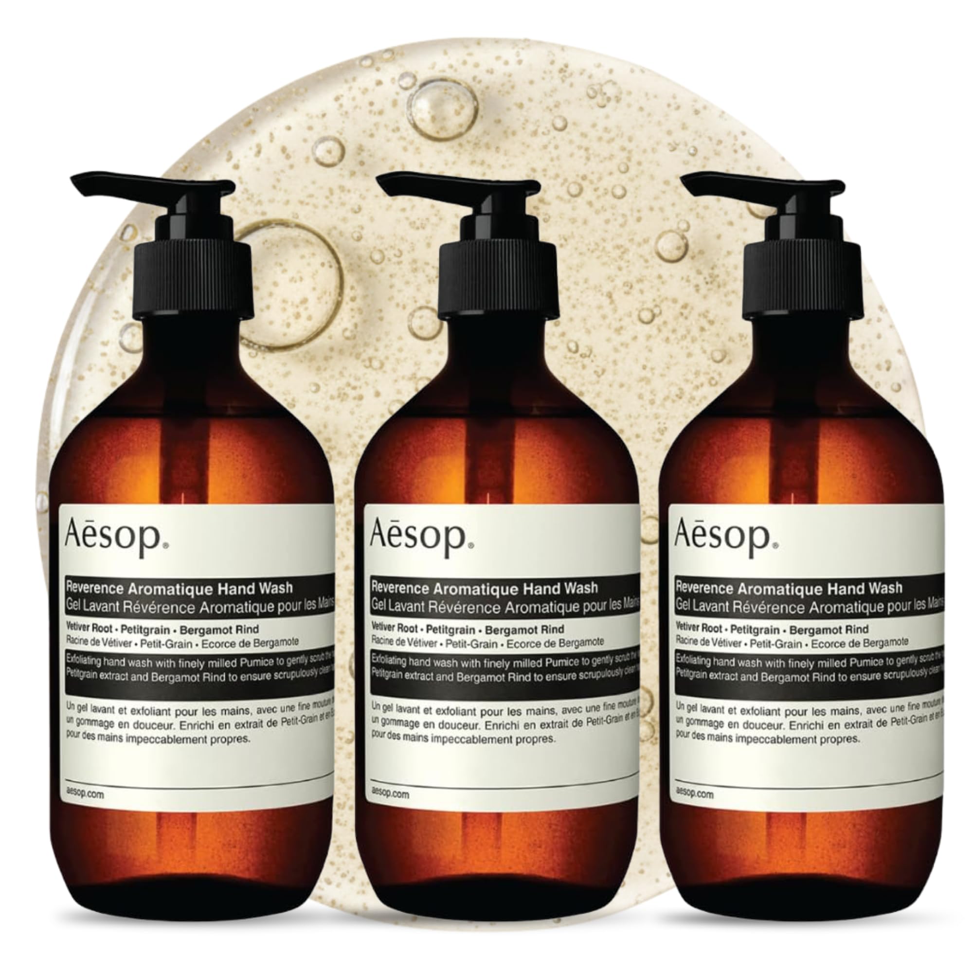 Aesop reverence aromatique front packaging shows sleek bottle and label benefit