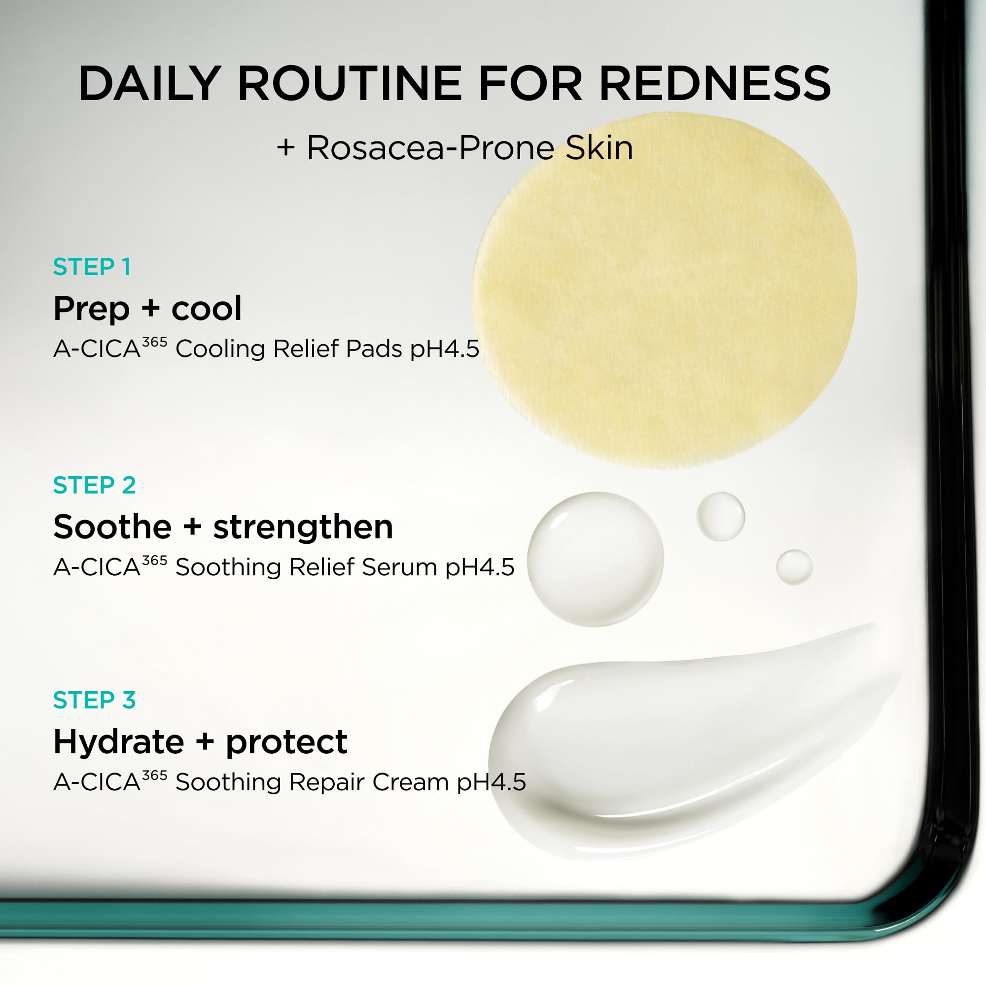 AESTURA A-CICA365 before and after redness comparison showing visible calming