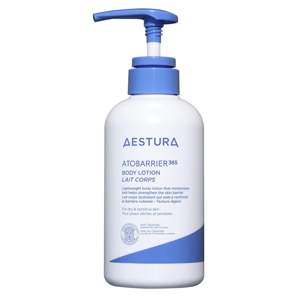 AESTURA pump bottle front view showing clean packaging and large volume benefit