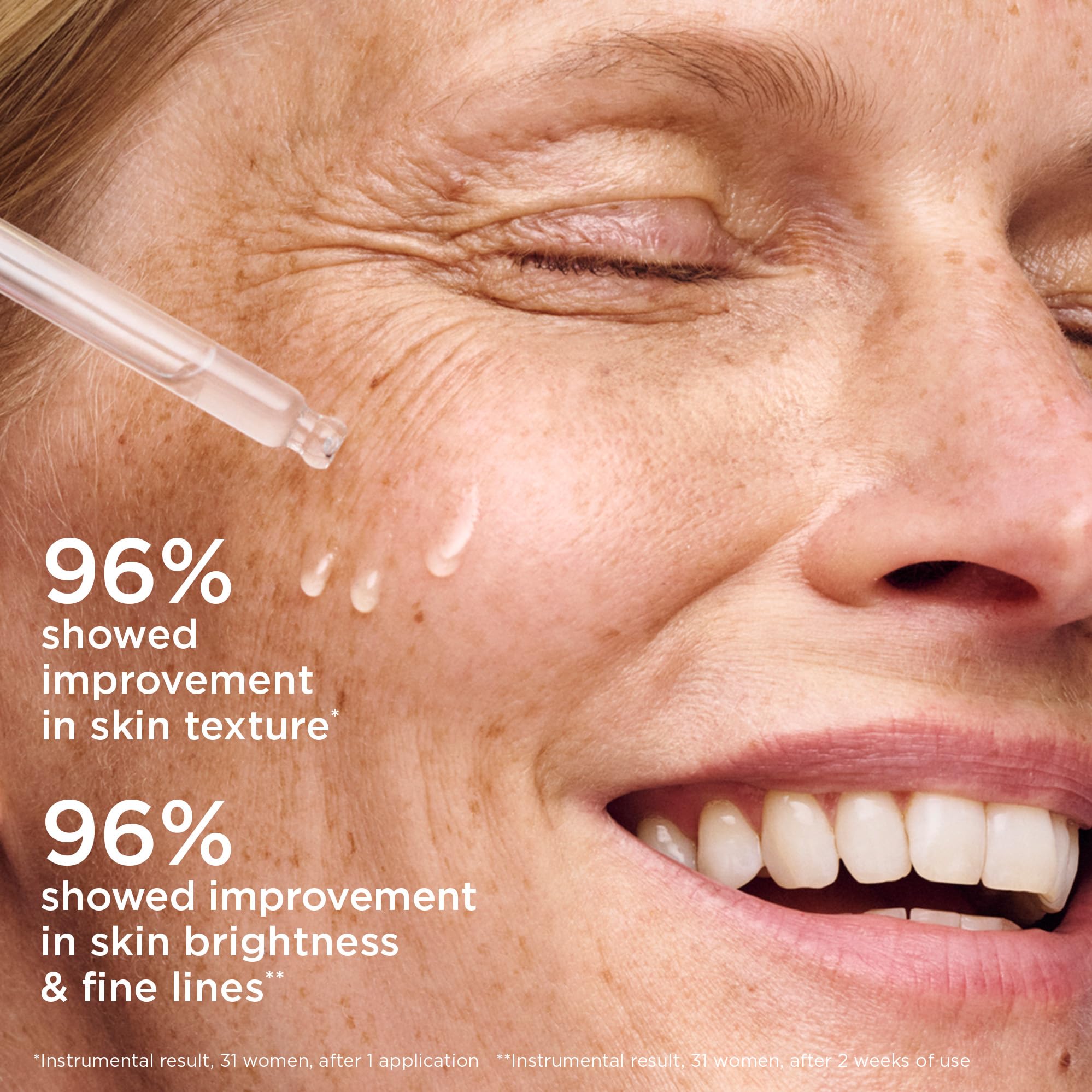 AESTURA hand applying serum to cheek to show quick absorption benefit