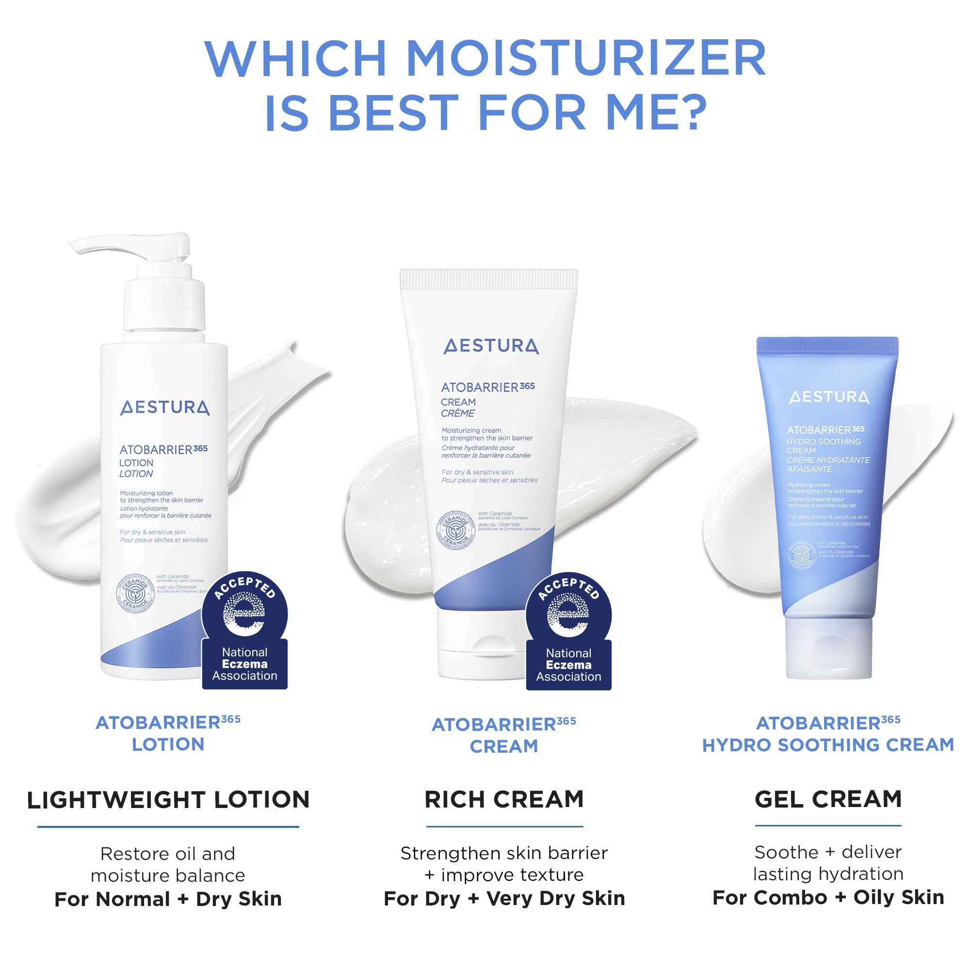 AESTURA product label and ingredients panel showing gentle formulation