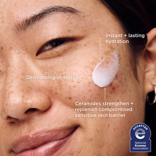 AESTURA cream texture close-up showing lightweight spreadability and hydration