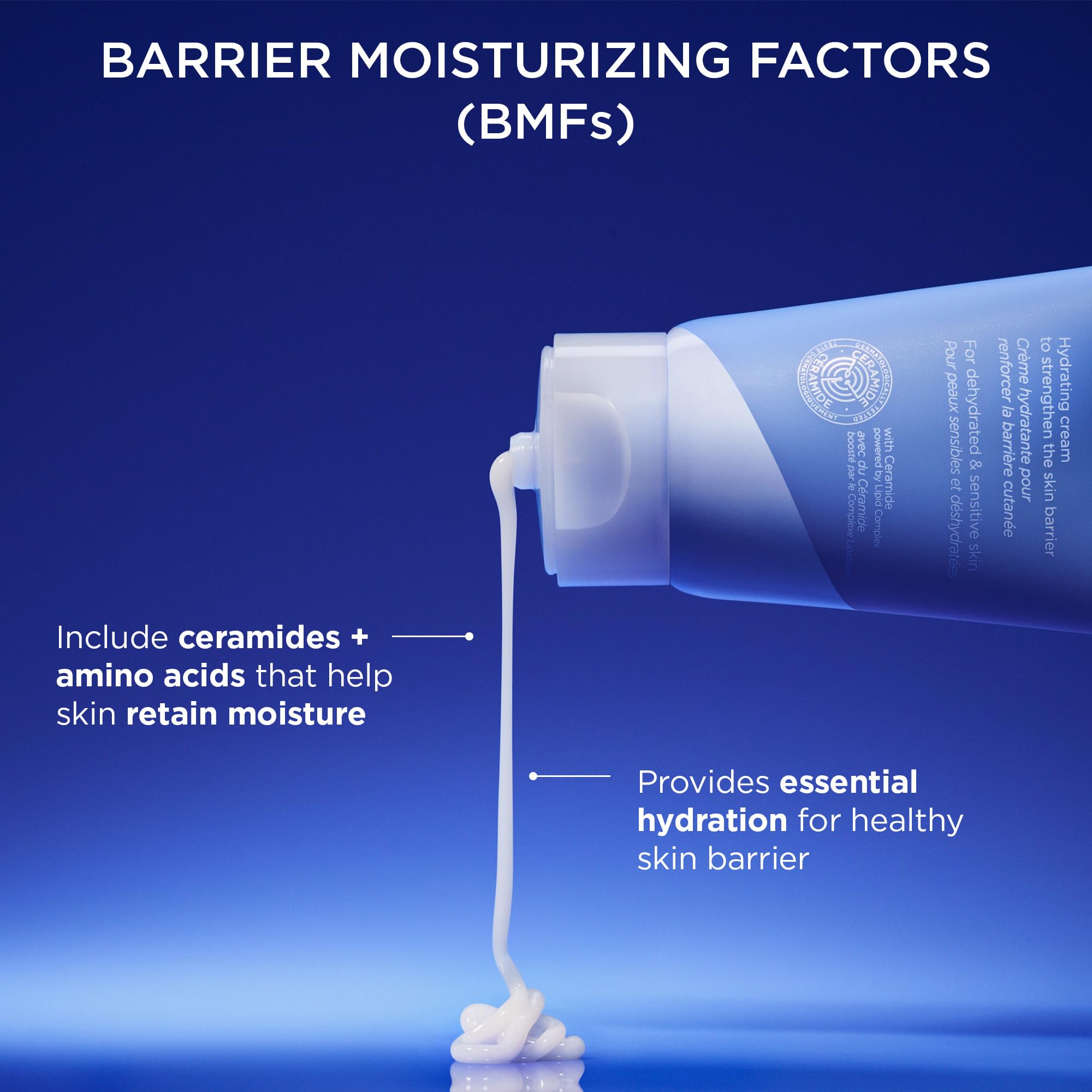 AESTURA pump dispense detail demonstrating hygienic application benefit