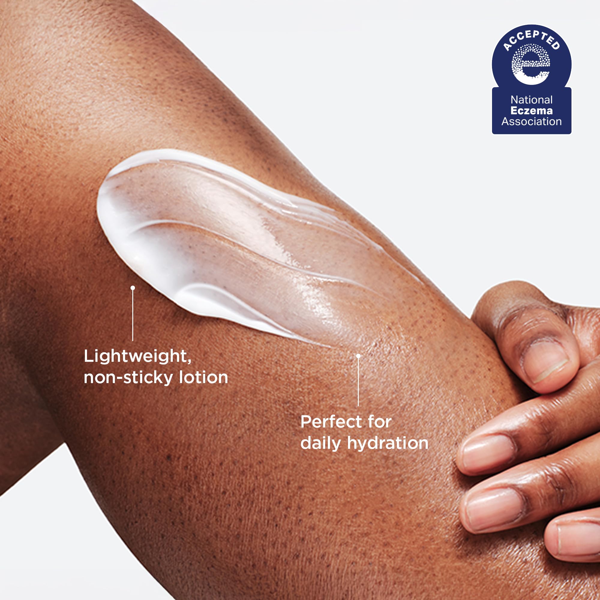 AESTURA lotion texture on hand demonstrating lightweight hydration and quick absorption