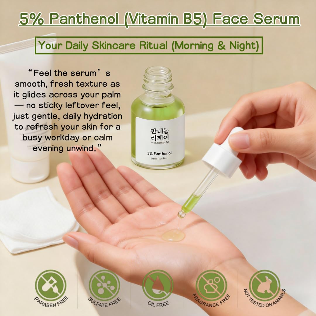 AFCRYIYE closeup ingredient label showing 5% panthenol concentration and gentle formulation benefit