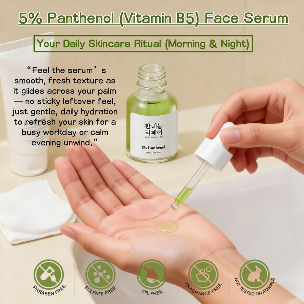 AFCRYIYE closeup ingredient label showing 5% panthenol concentration and gentle formulation benefit